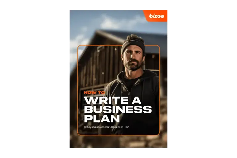 Bizee guide cover: How to Write a Business Plan, 10 Keys to a Successful Business Plan