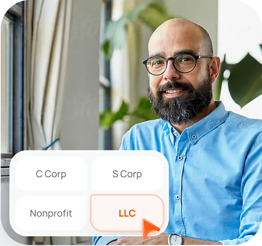 Business Owner Selecting Llc Entity Type Mobile