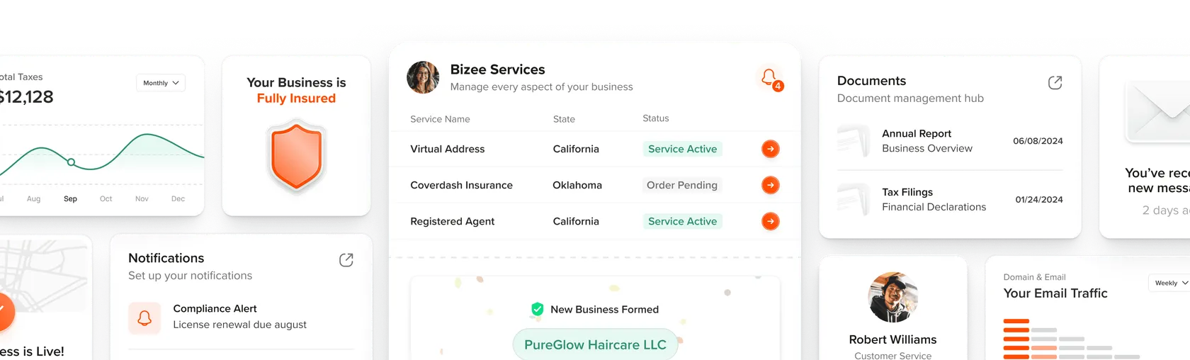 Dashboard Bizee Services