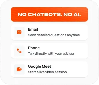 No Chatbots Contact Options Mobile