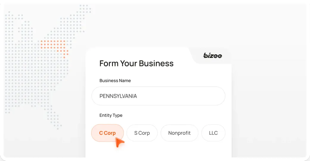 Pennsylvania Corp Map