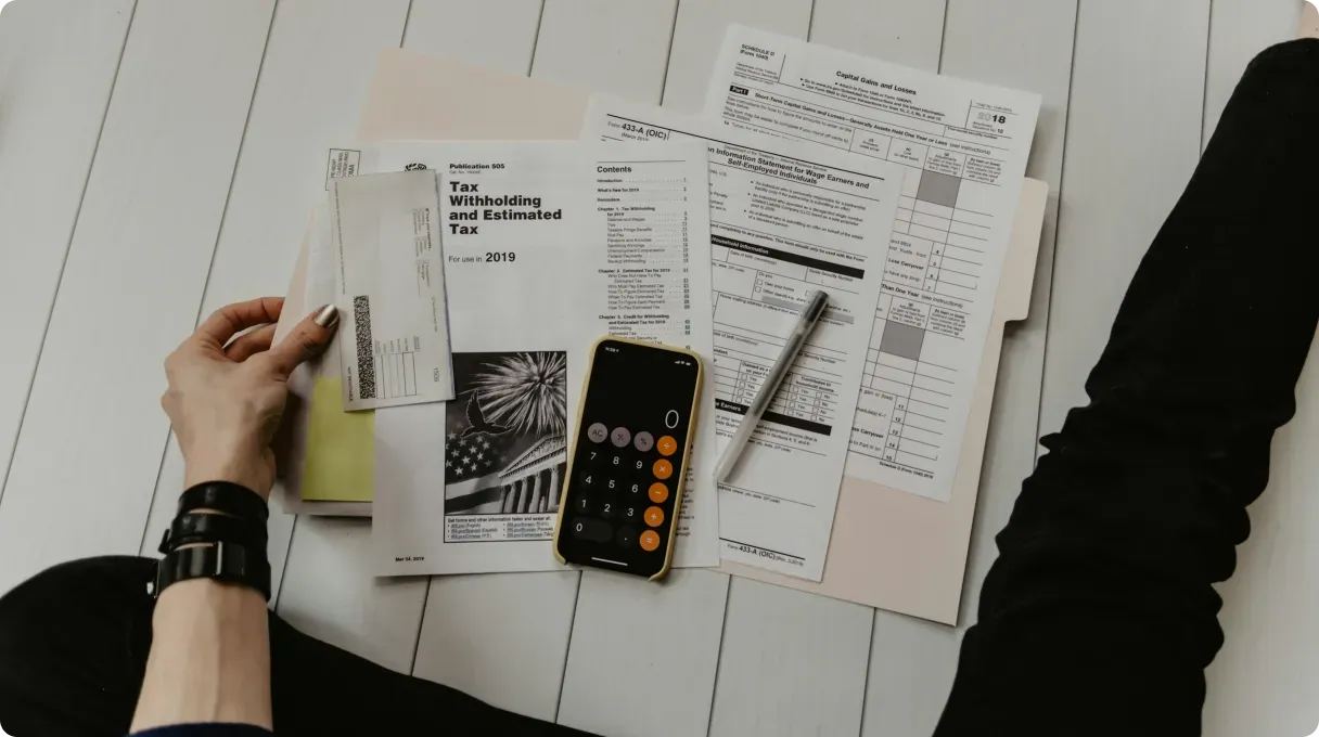Phone Calculator Pen Documents