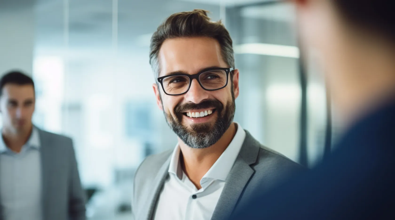 Professional Man Glasses Beard Meeting