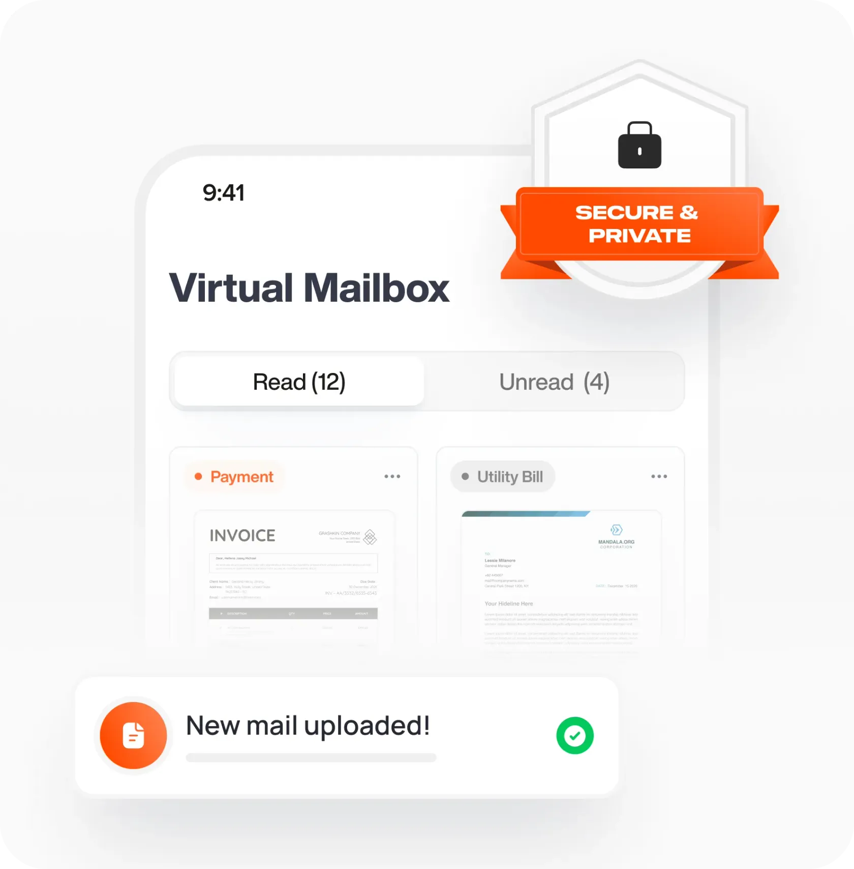 Secure Virtual Mailbox With New Mail Notification