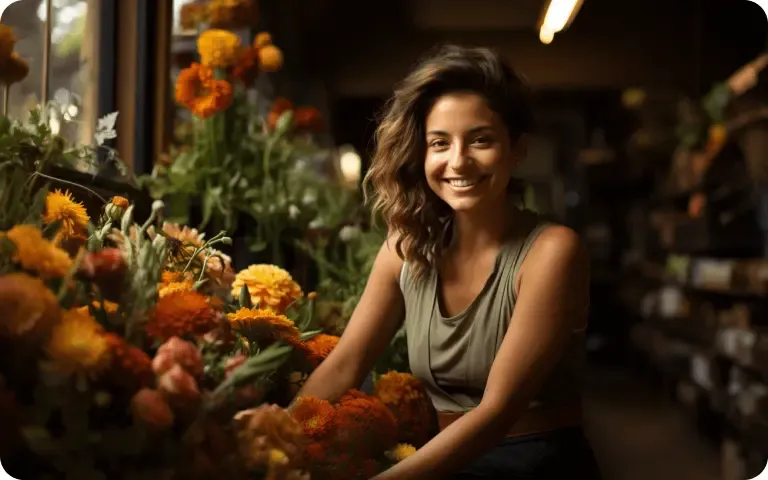 Woman Flower Shop