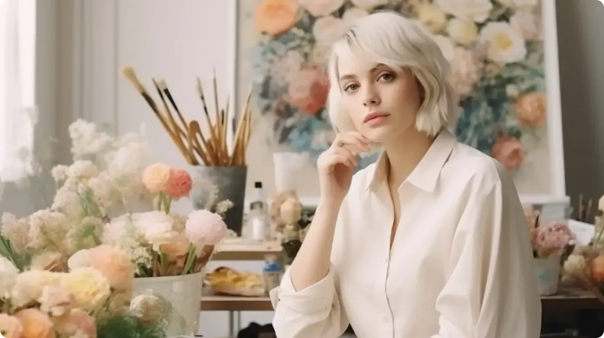 Woman In A Painting Studio
