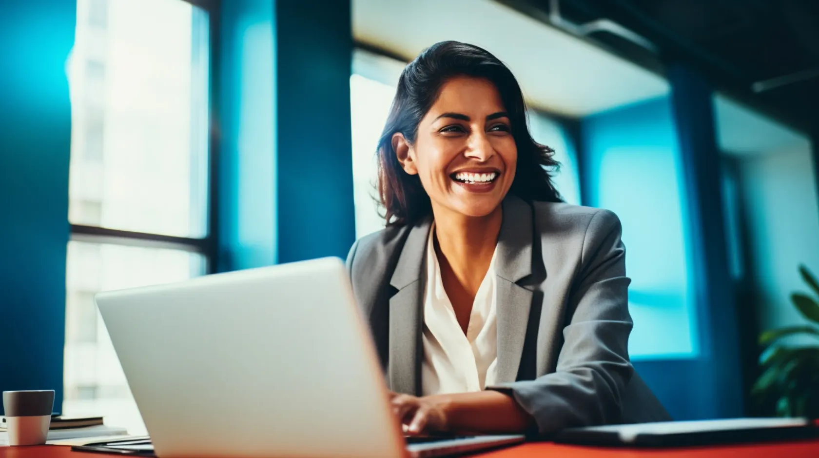 Woman Working Laptop