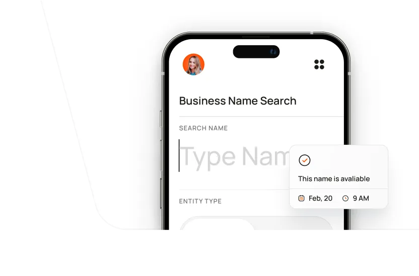Business name search tool screenshot