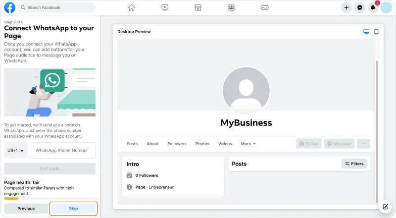 Img 6. How to create a page on Facebook