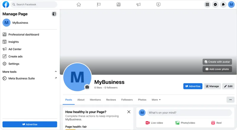 Img 9. How to create a page on Facebook
