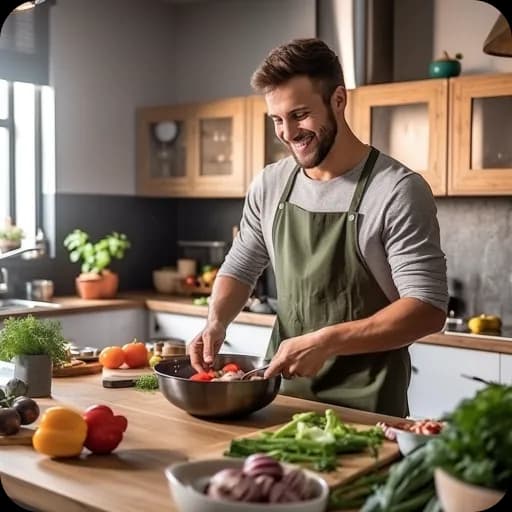 A man cooking