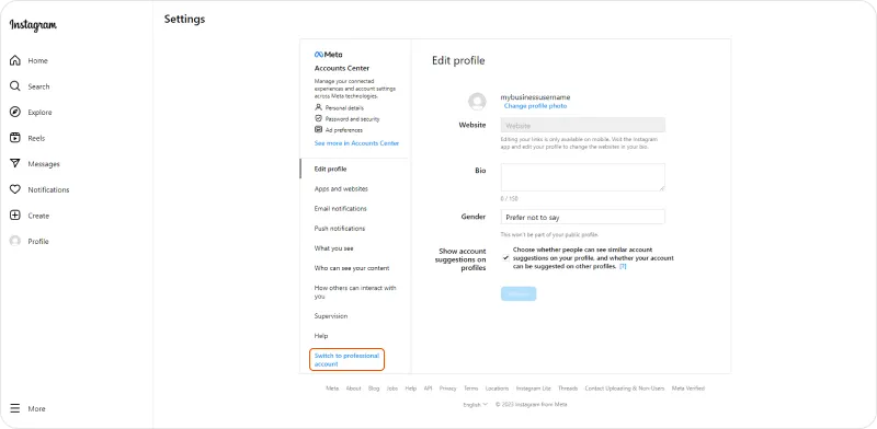 Img 5. How to set up an Instagram account