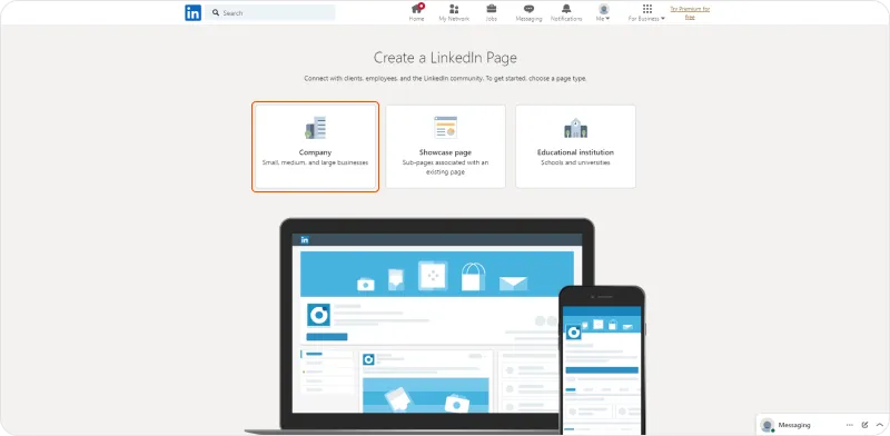 Img 3. How to set up a LinkedIn company page