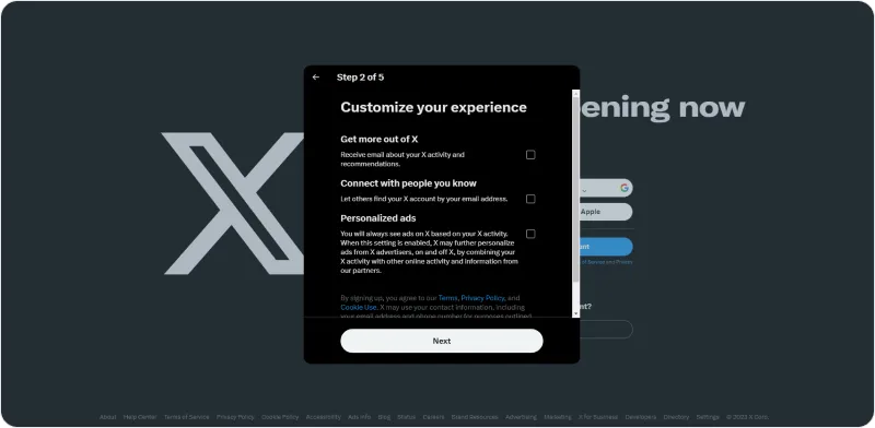 Img 3. How to set up an X (Twitter) account