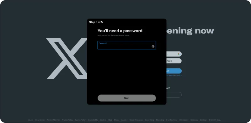 Img 6. How to set up an X (Twitter) account