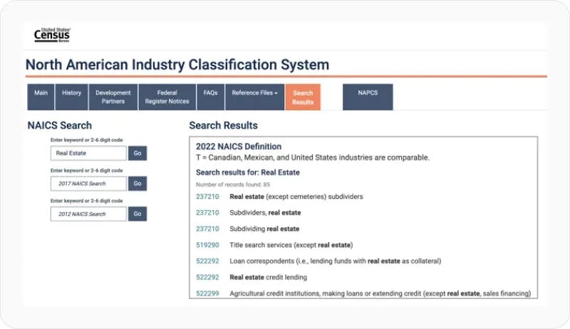 North American Industry Classification system graphic