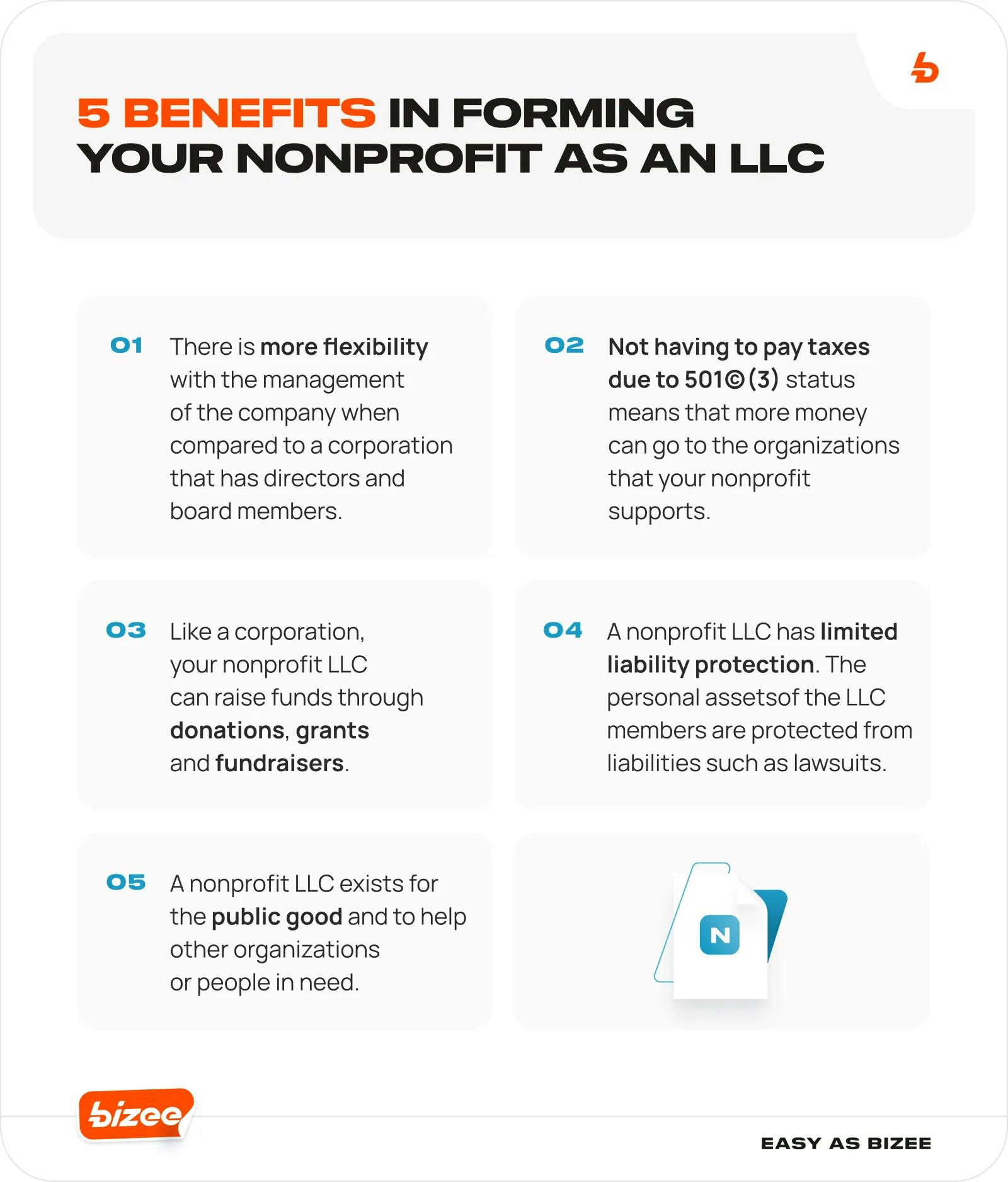 5  Benefits in Forming Your Nonprofit as an LLC