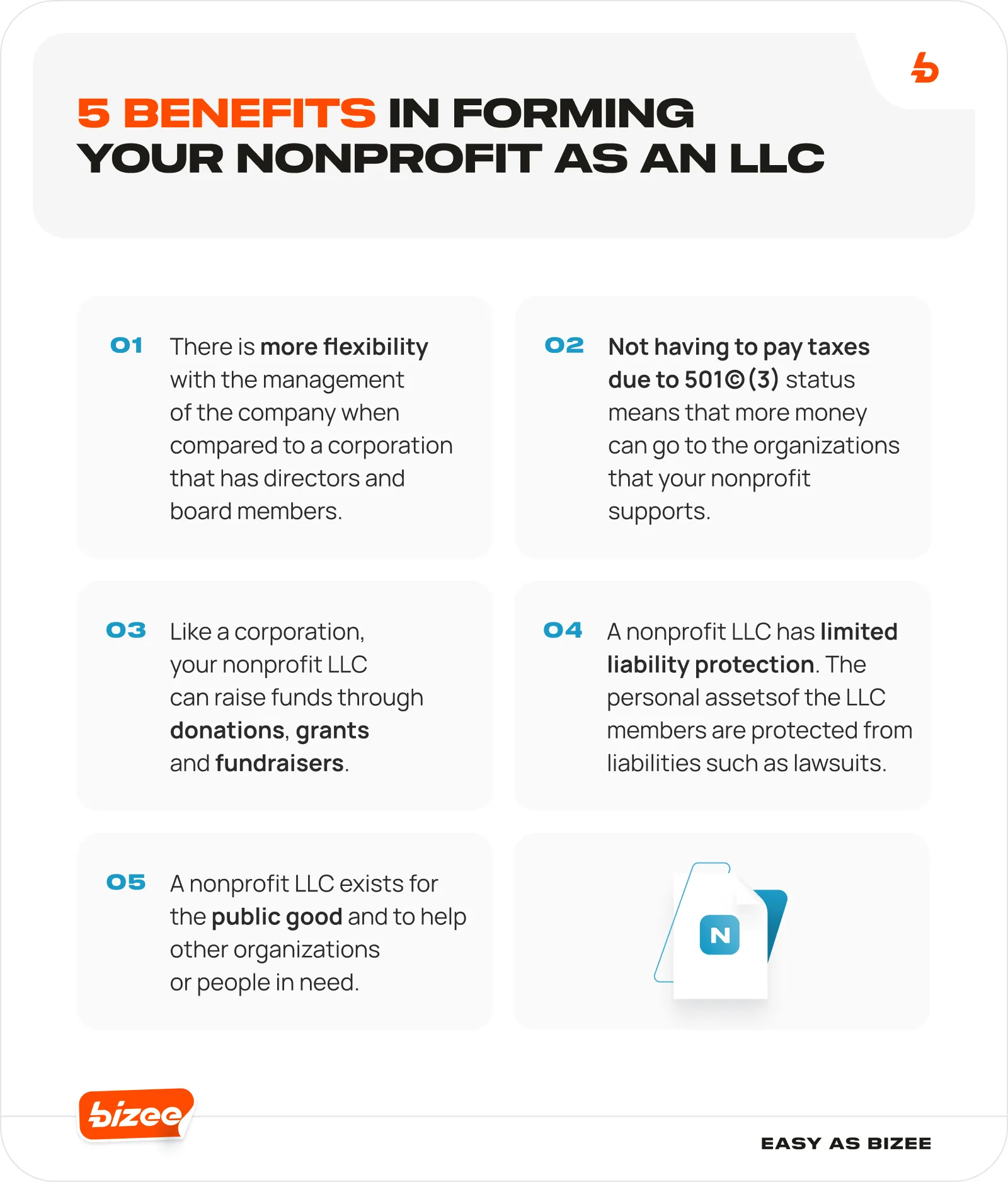5 Benefits in Forming Your Nonprofit as an LLC