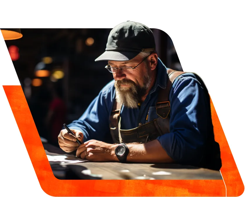 Enterprising Man with Bread and Technical Skills