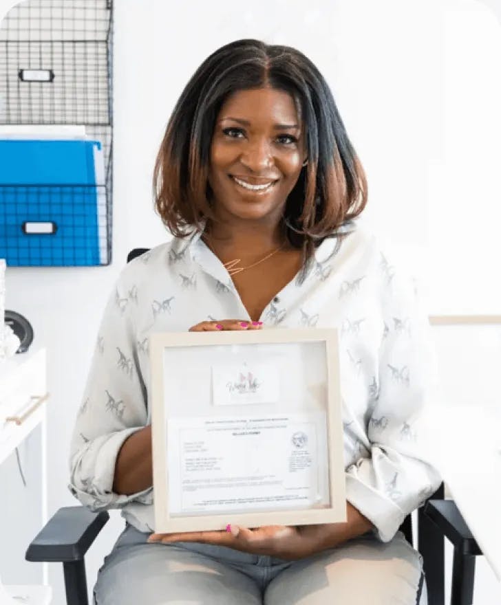 Michelle with certificate