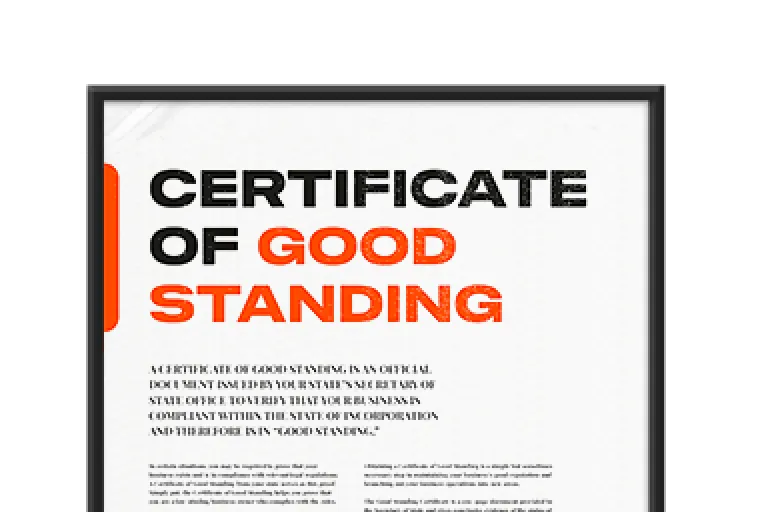 Certificate of good standing document