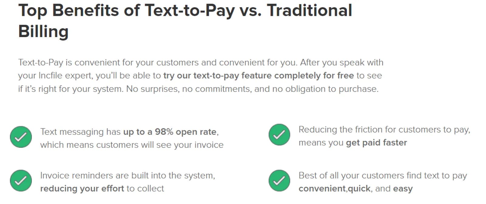 Top benefits of text-to-pay vs traditional billing