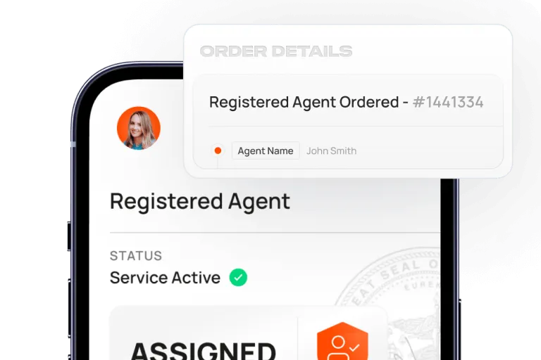 Order registered agent phone screen
