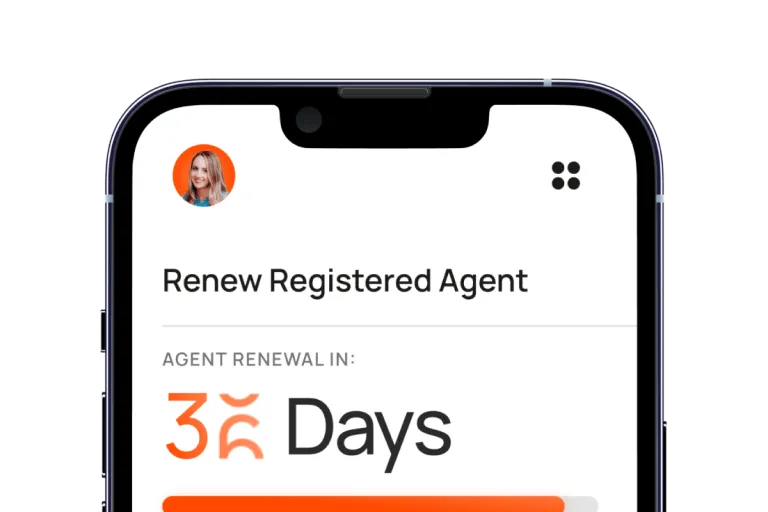 Renew registered agent phone screen