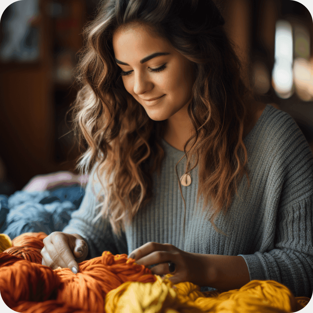 Woman with yarn