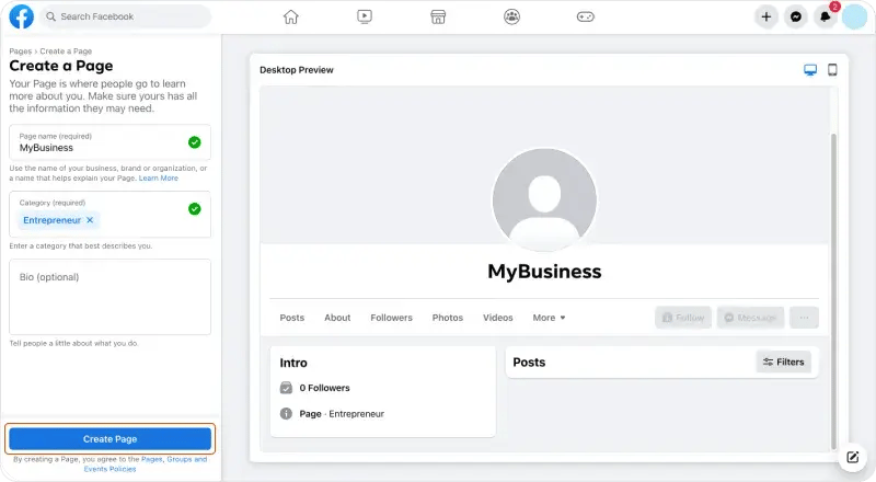 Create Page Facebook Tutorial 3
