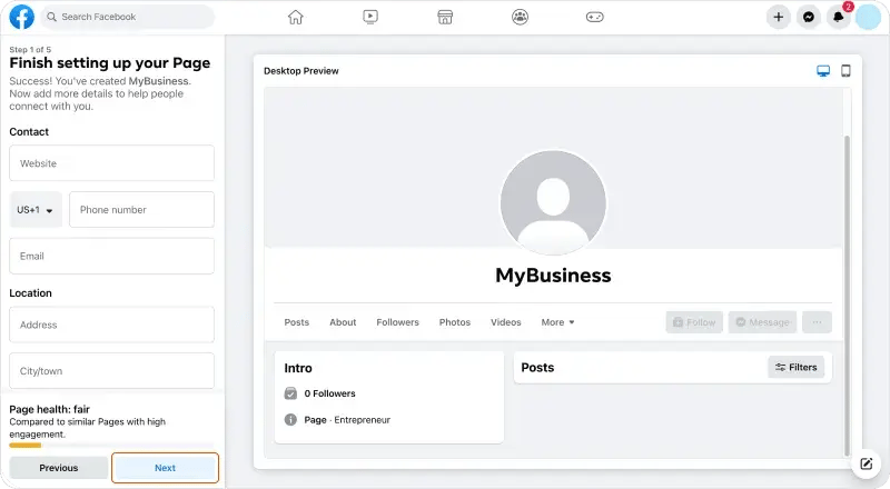 Create Page Facebook Tutorial 4