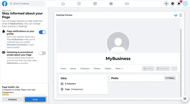 Create Page Facebook Tutorial 8