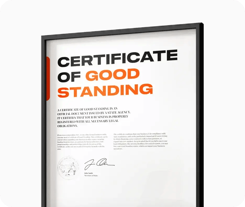 Good Standing Certificate