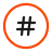 hashtag circle icon
