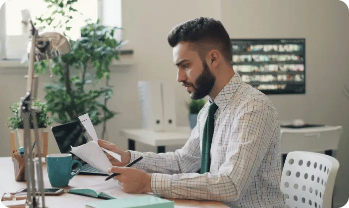 Man Working In An Office