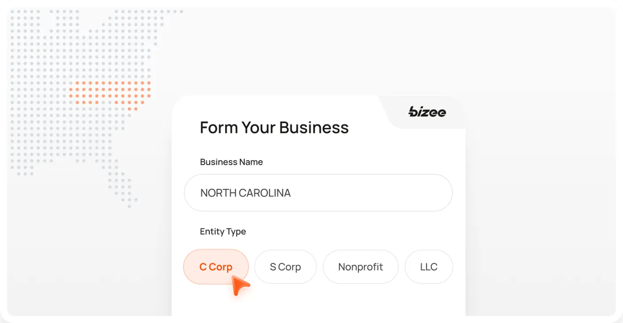 North Carolina Corp Map