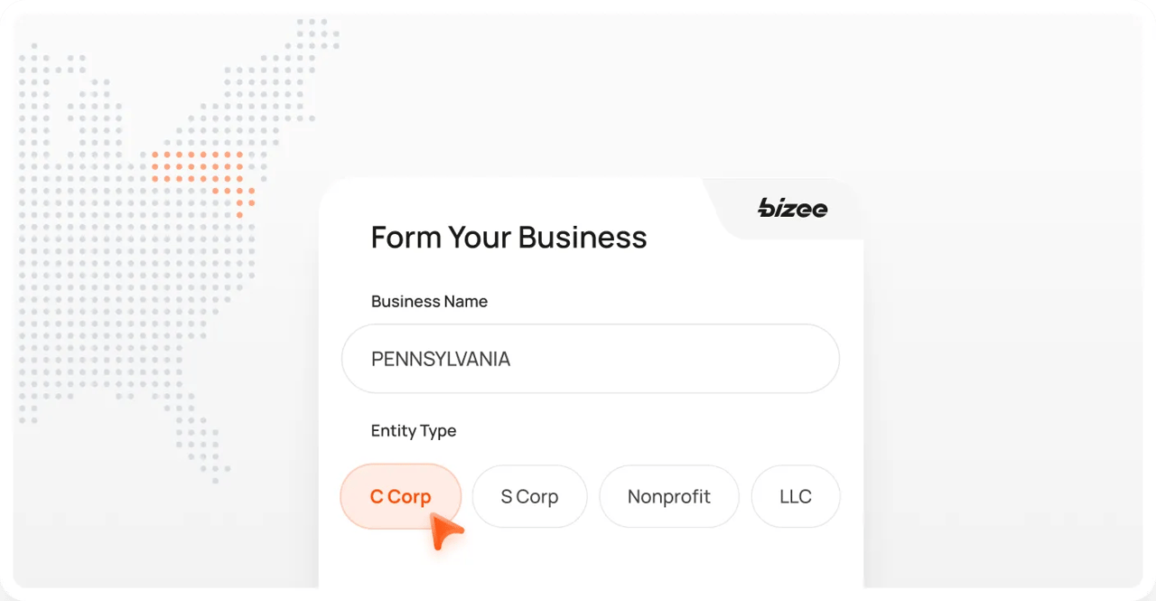 Pennsylvania Corp Map