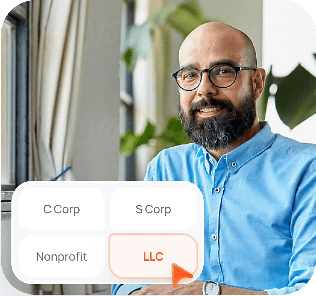 Business Owner Selecting Llc Entity Type Mobile
