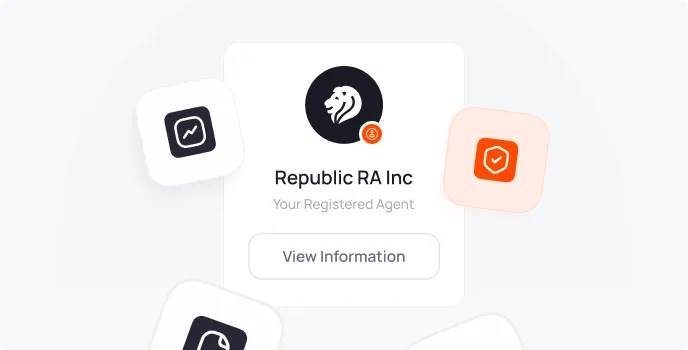 Registered Agent service card with an option to view agent information.