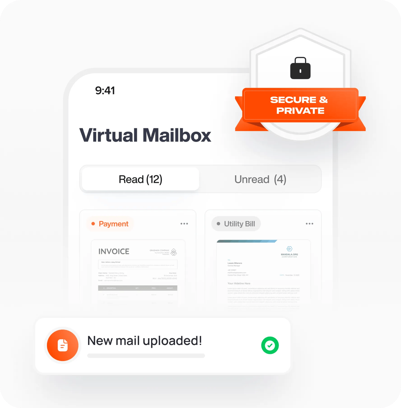 Secure Virtual Mailbox With New Mail Notification