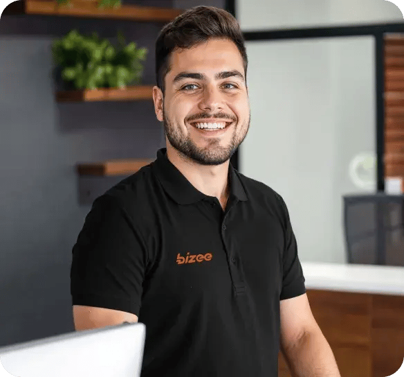 Smiling Man In Black T Shirt