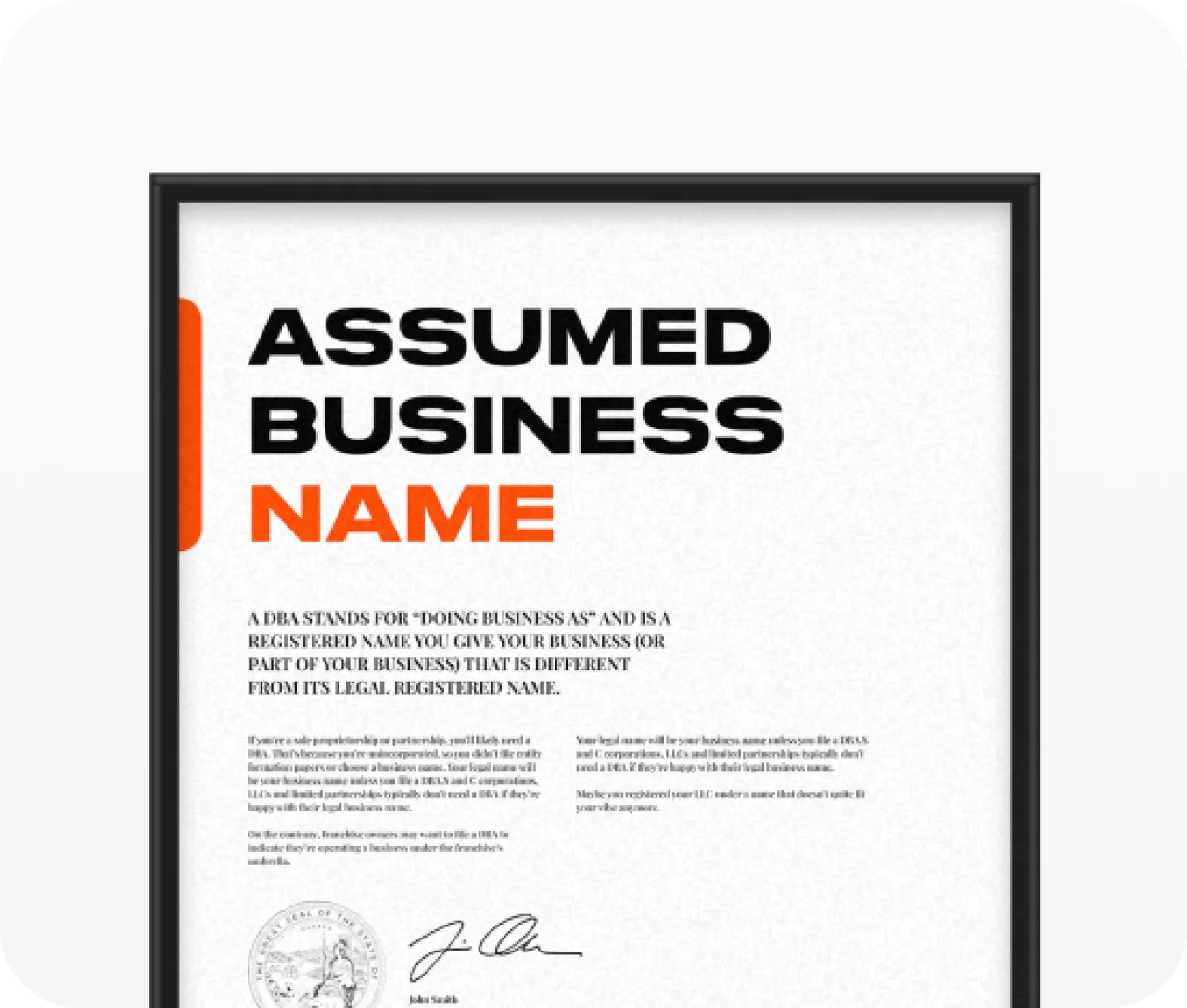 Assumed Business Name Certificate Dba Registration Example Desktop