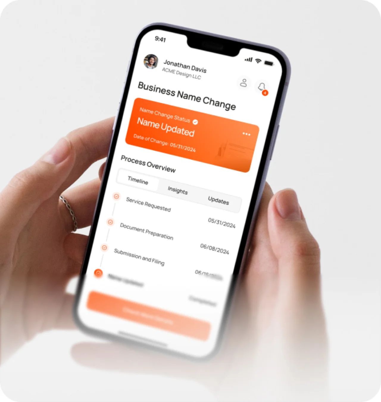 Business Name Change Tracking App Desktop