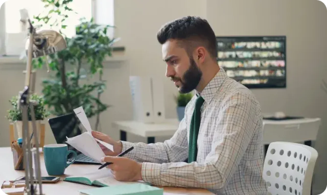 Man Working In An Office
