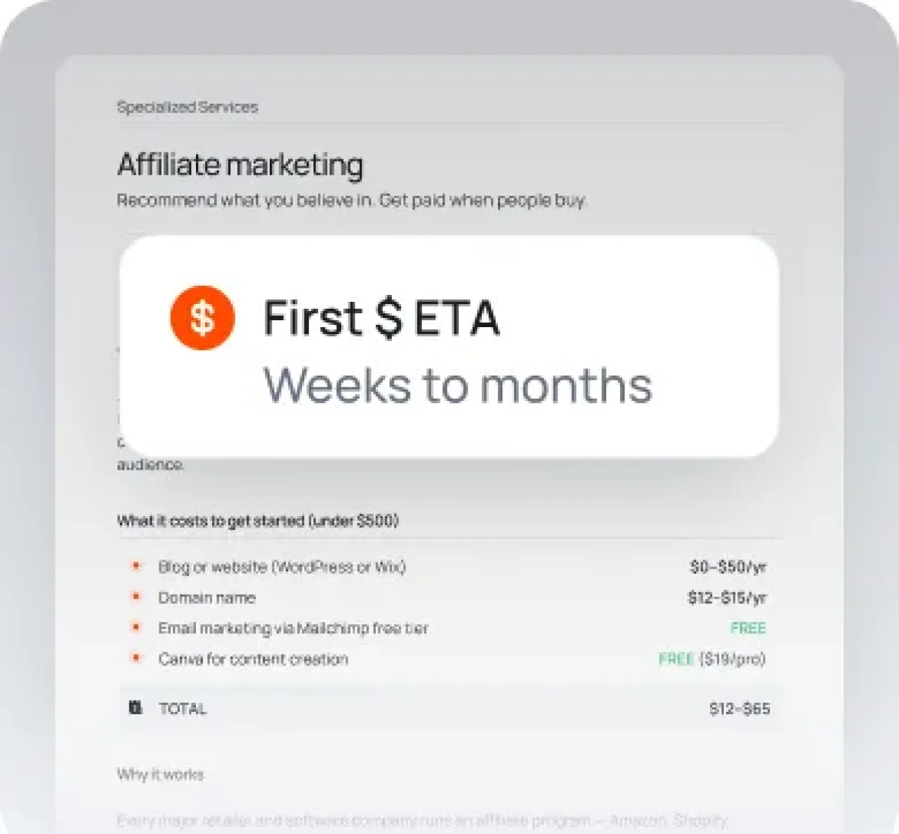 Affiliate Marketing First Eta Low Ui Card Mobile