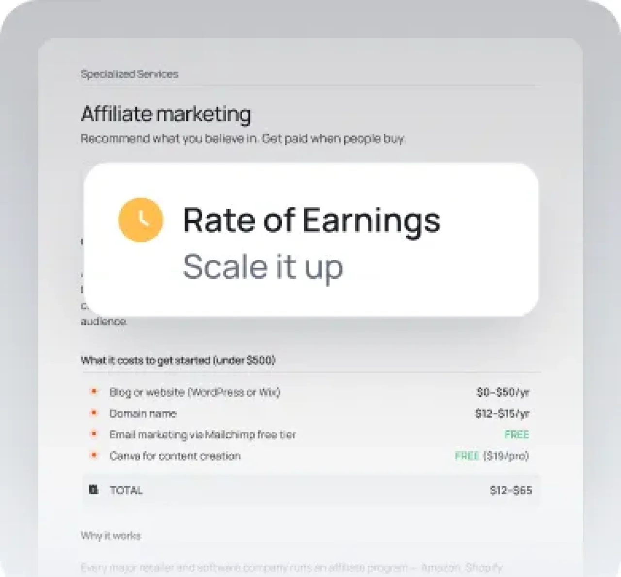 Affiliate Marketing Rate Of Earnings Low Ui Card Mobile