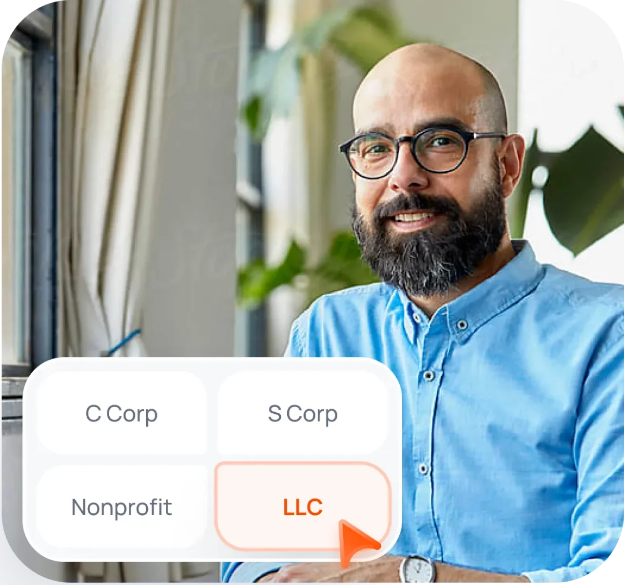 Business Owner Selecting Llc Entity Type Mobile