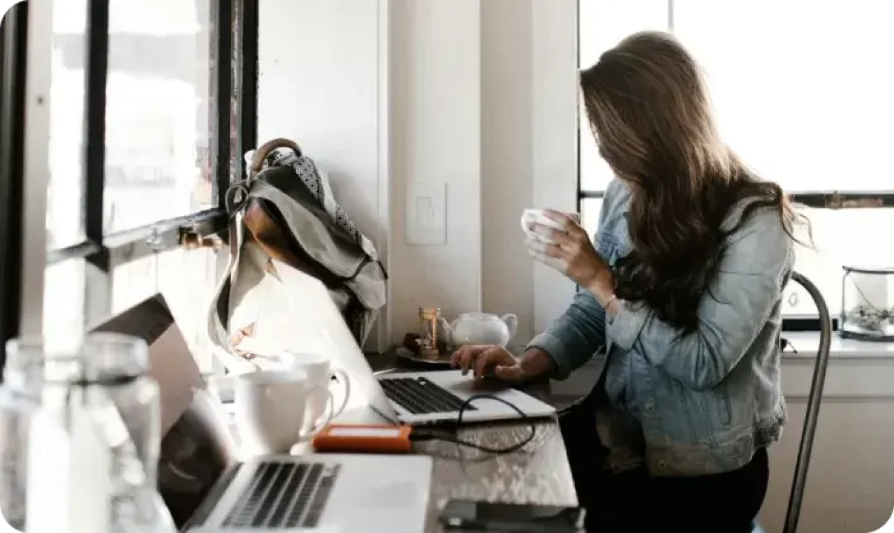 Productive Woman Working On Laptop