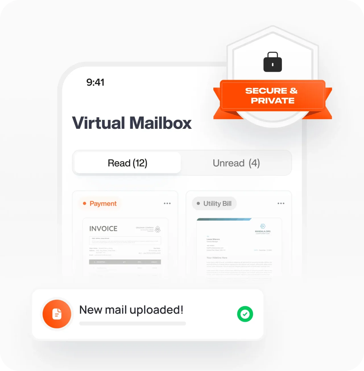 Secure Virtual Mailbox With New Mail Notification