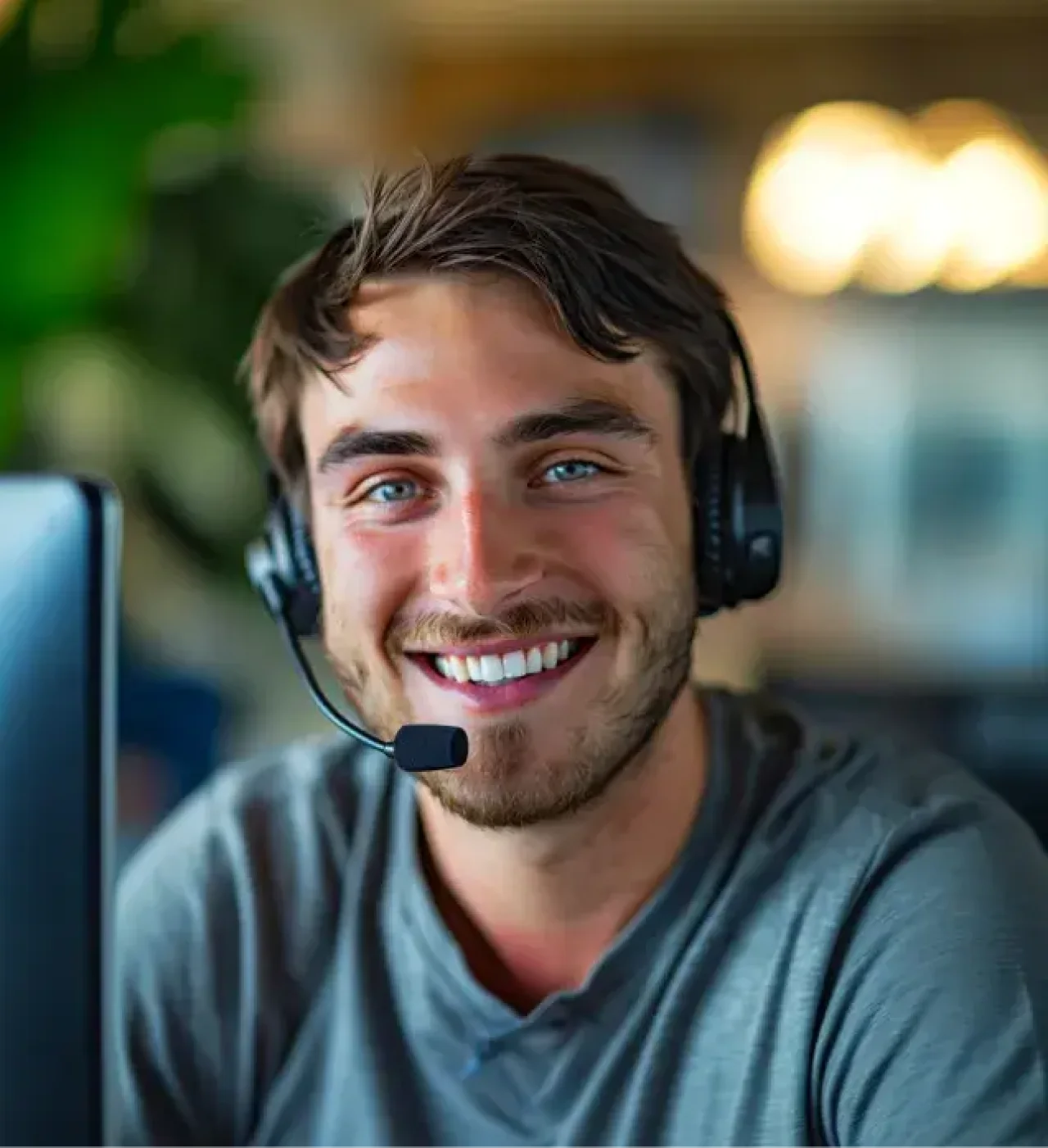 Smiling Guy With Head Set On